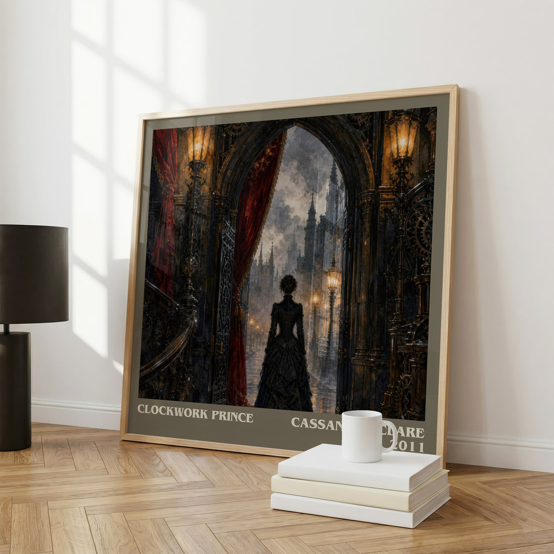 Clockwork Prince literary print framed by window – literary home decor