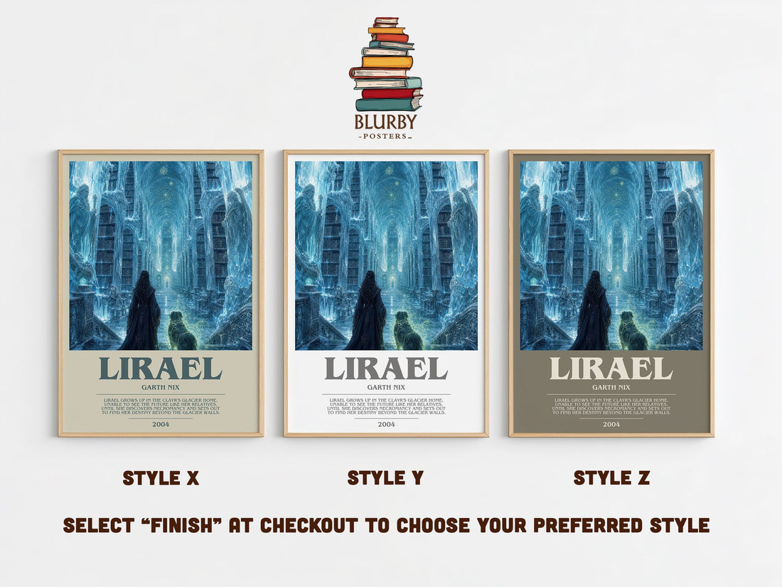 Lirael bookish print in frame leaning in hallway – fantasy wall art (mockup)
