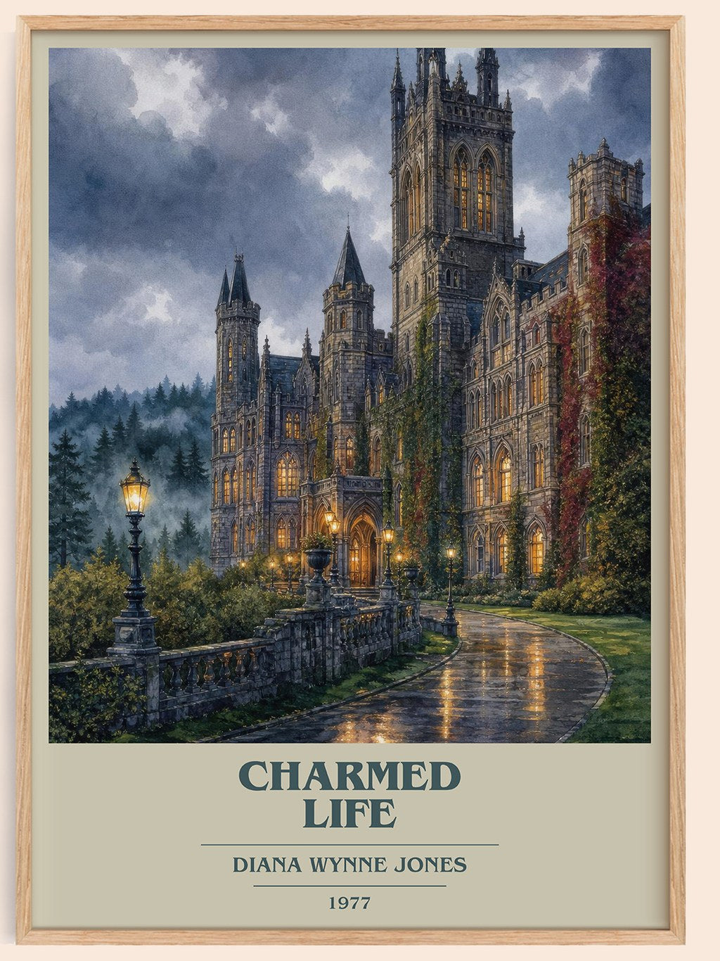 Charmed Life book cover book poster by Diana Wynne Jones – framed literary art print