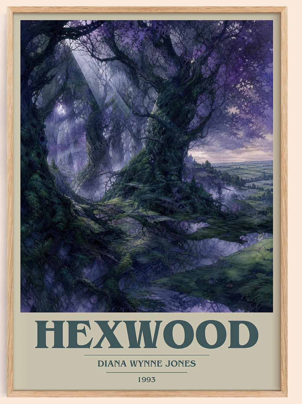 Hexwood book cover book poster by Diana Wynne Jones – framed literary art print