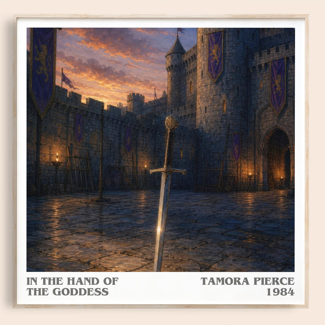 In the Hand of the Goddess literary book poster by Tamora Pierce – framed literary art print