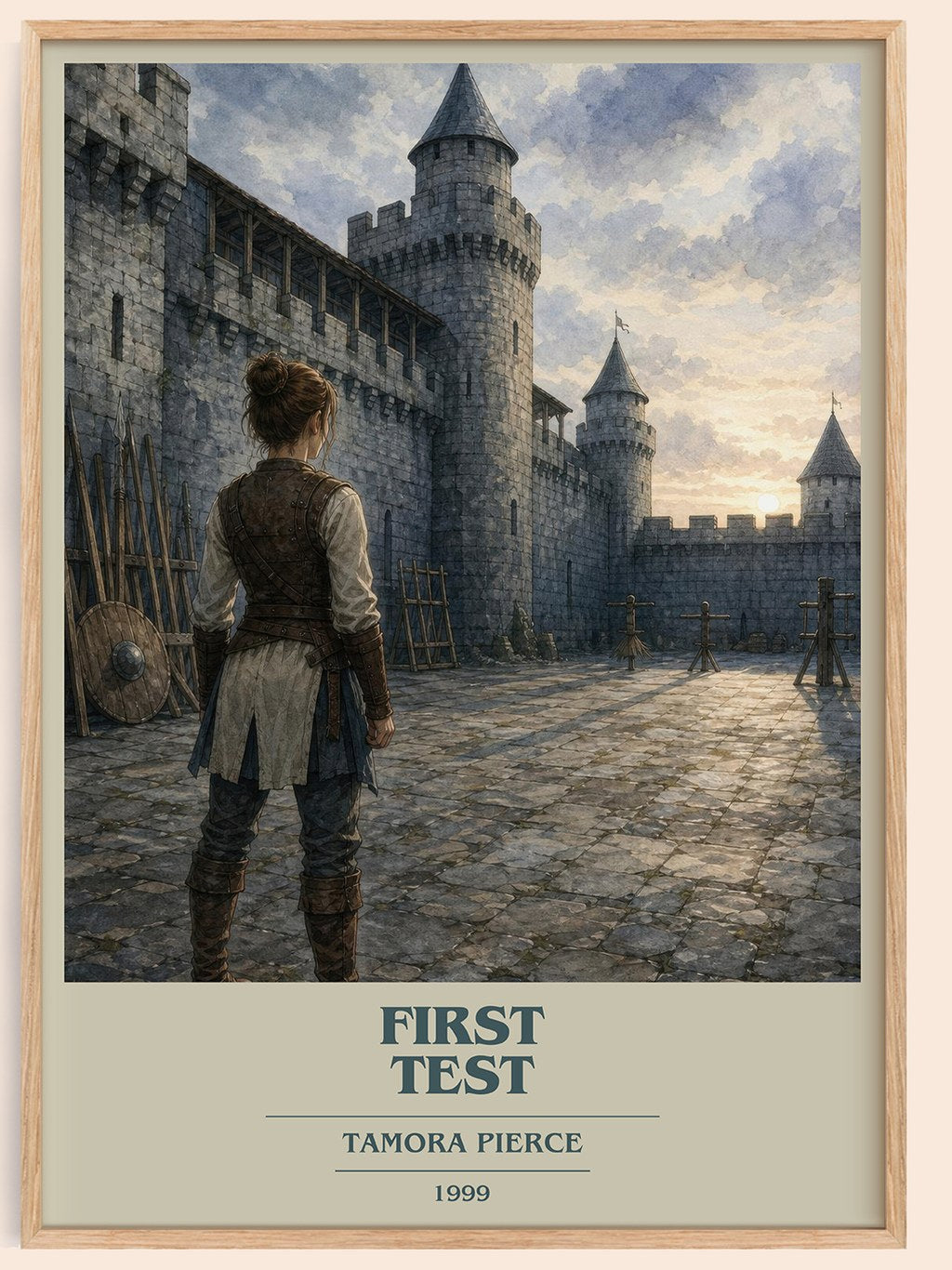 First Test book cover book poster by Tamora Pierce – framed literary art print
