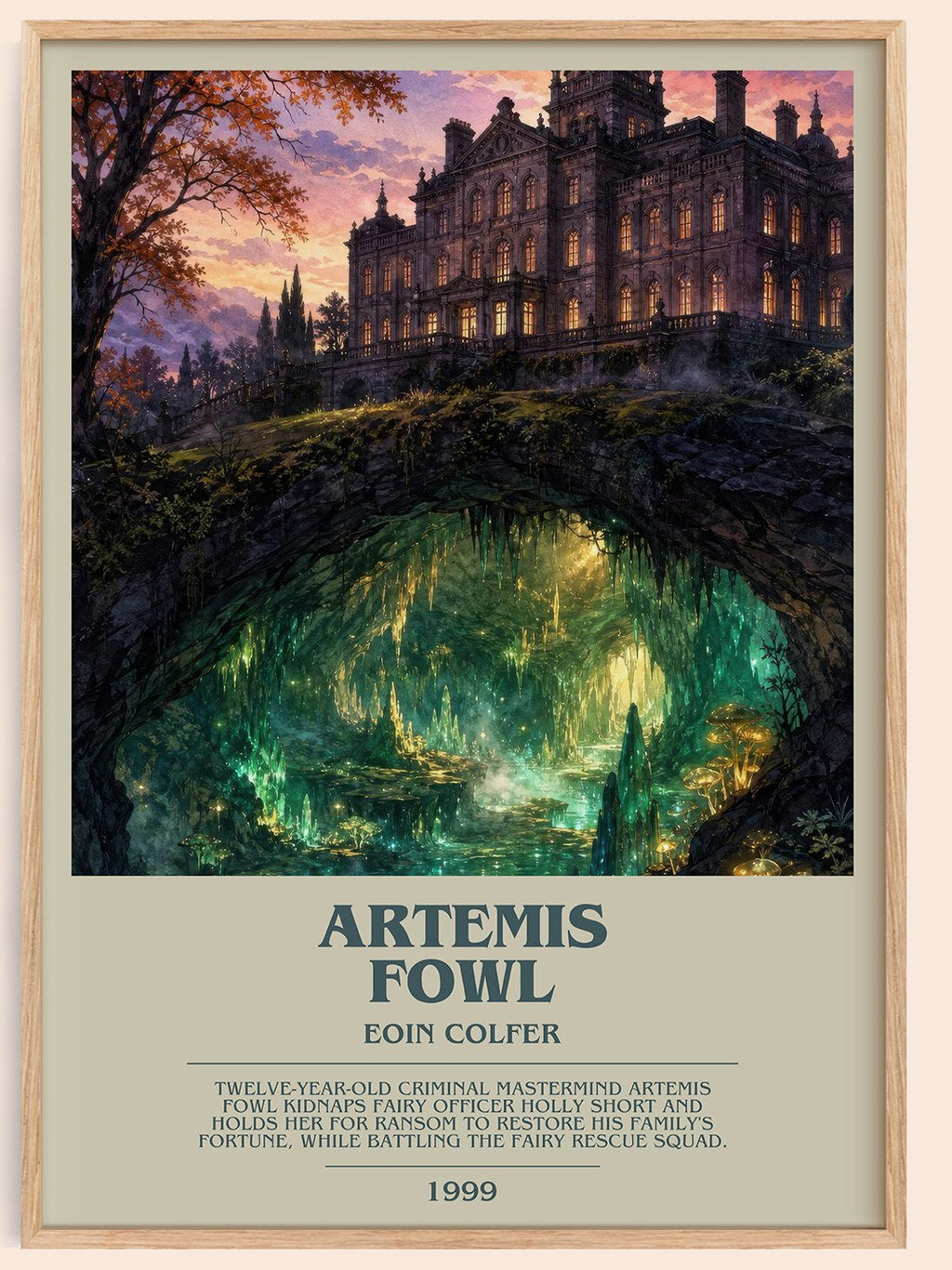 Artemis Fowl bookish book poster by Eoin Colfer – framed literary art print