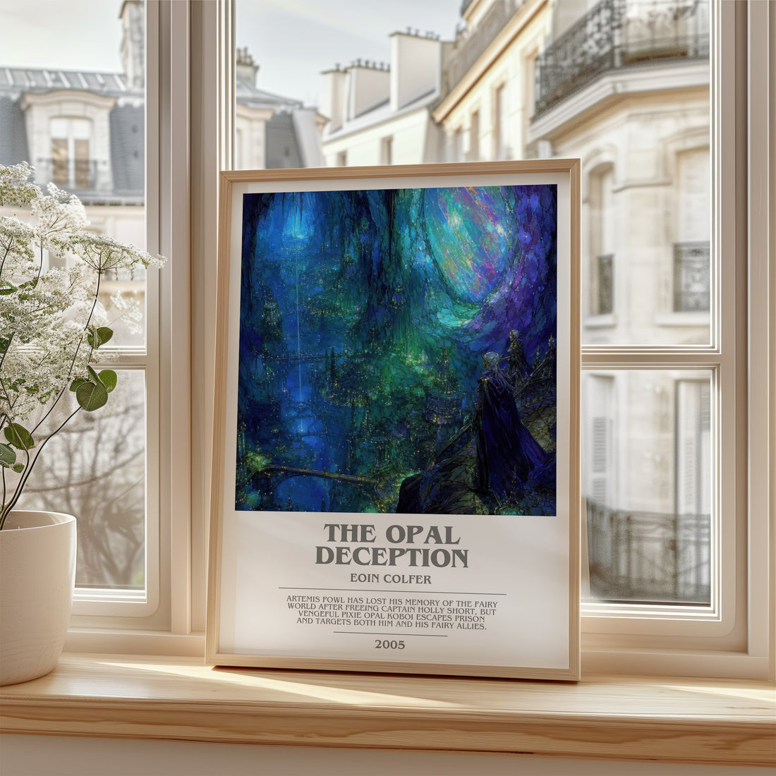 The Opal Deception bookish poster colour and style options – Eoin Colfer book art