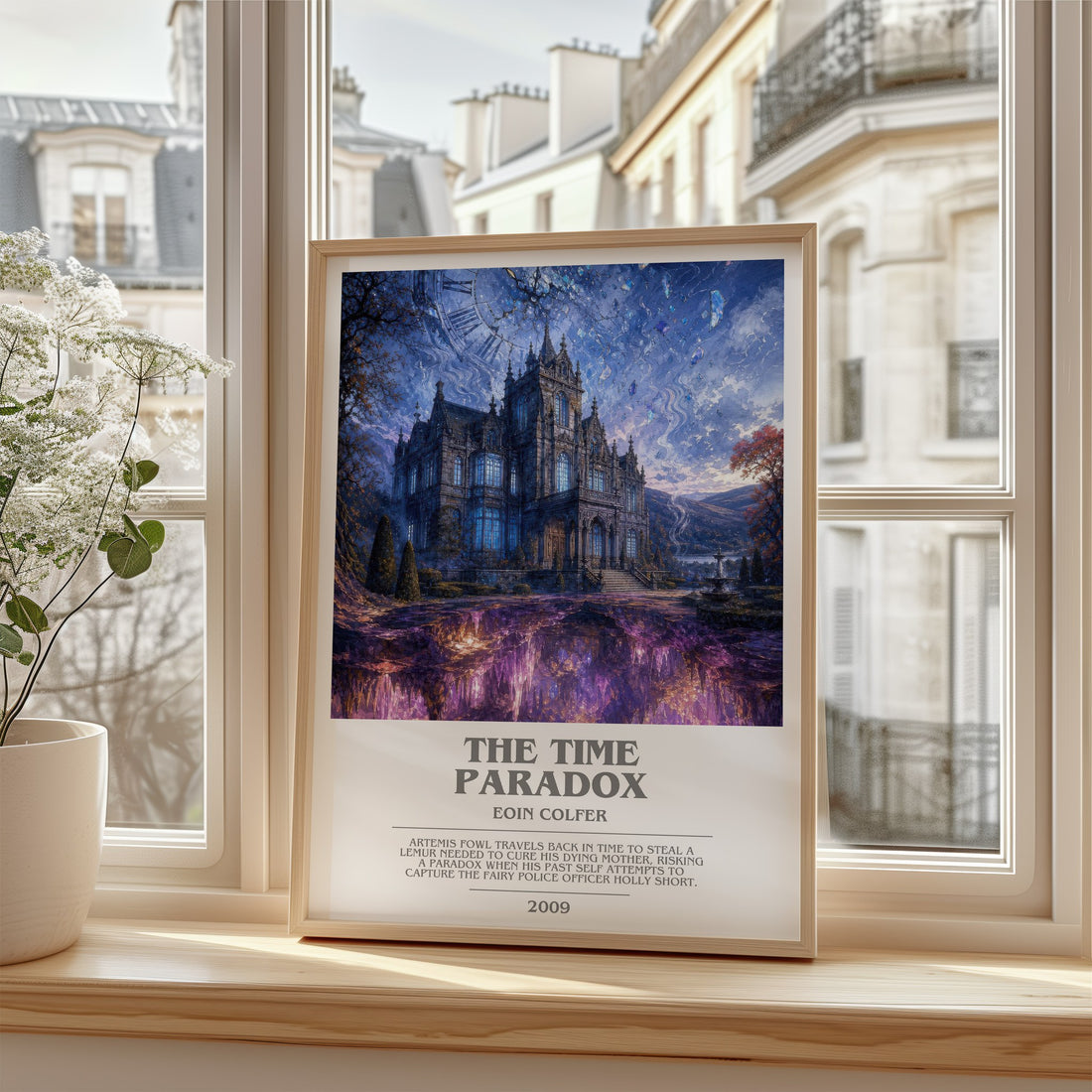 The Time Paradox bookish poster colour and style options – Eoin Colfer book art