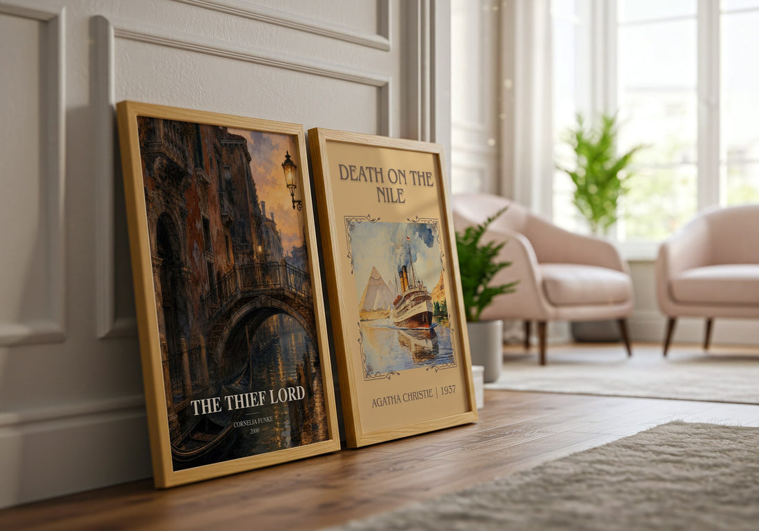 The Thief Lord watercolour print framed by window – literary home decor