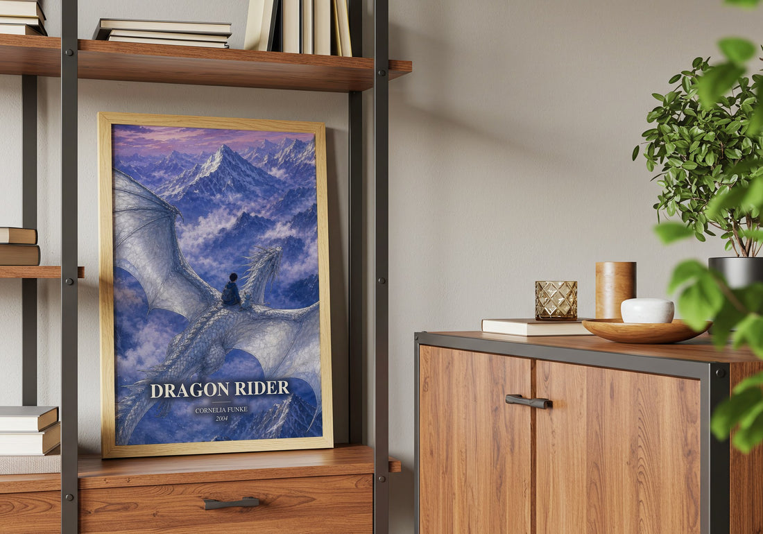 Dragon Rider book watercolour illustration paper finish options – matte satin gloss