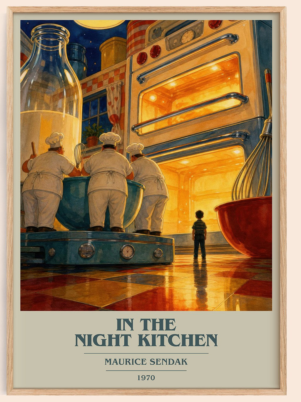 In the Night Kitchen book cover book poster by Maurice Sendak – framed literary art print