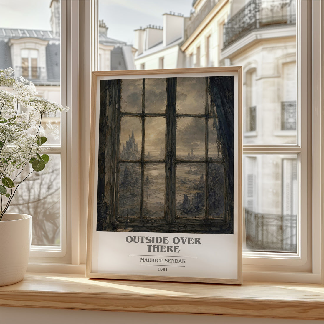 Outside Over There book cover poster colour and style options – Maurice Sendak book art