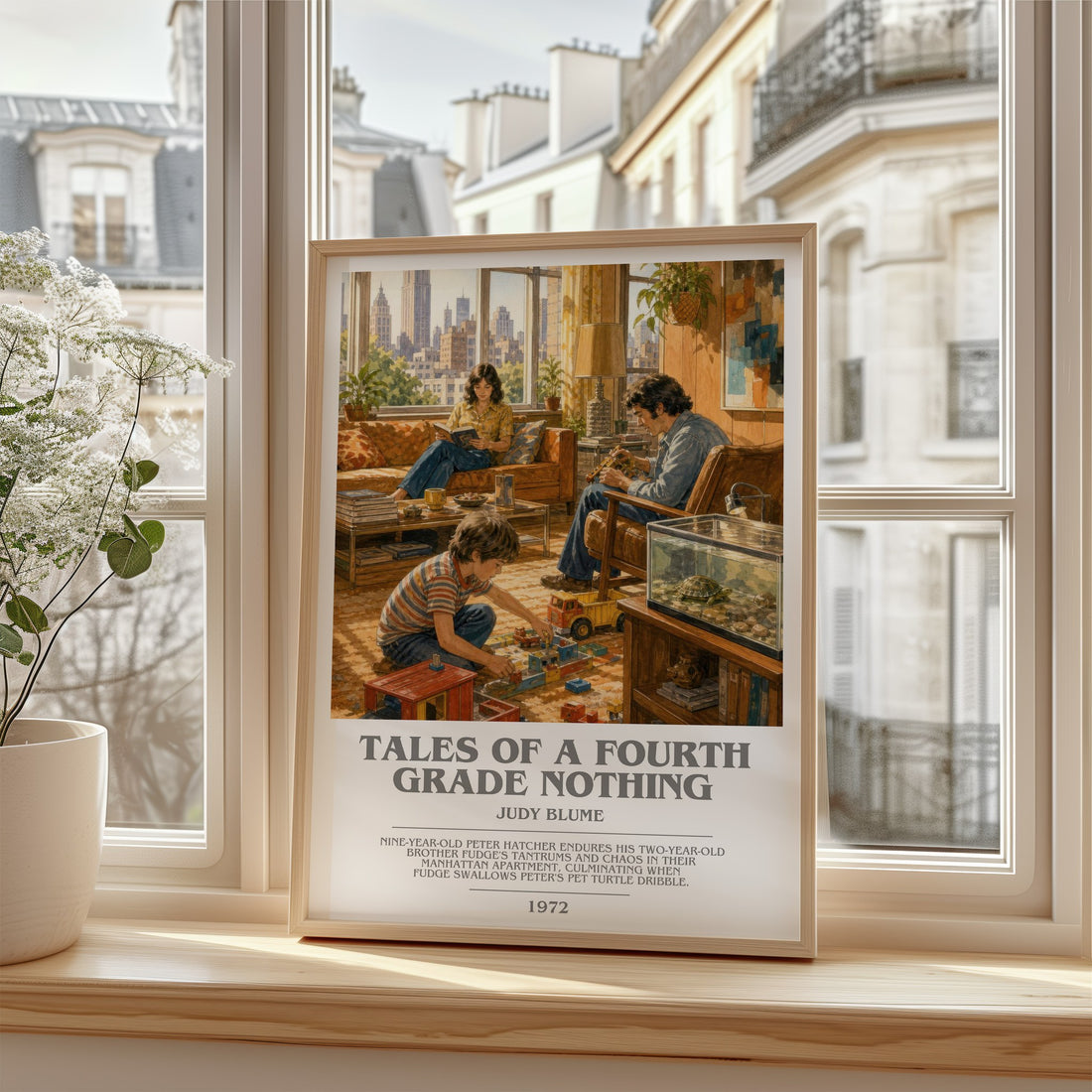 Tales of a Fourth Grade Nothing bookish poster colour and style options – Judy Blume book art