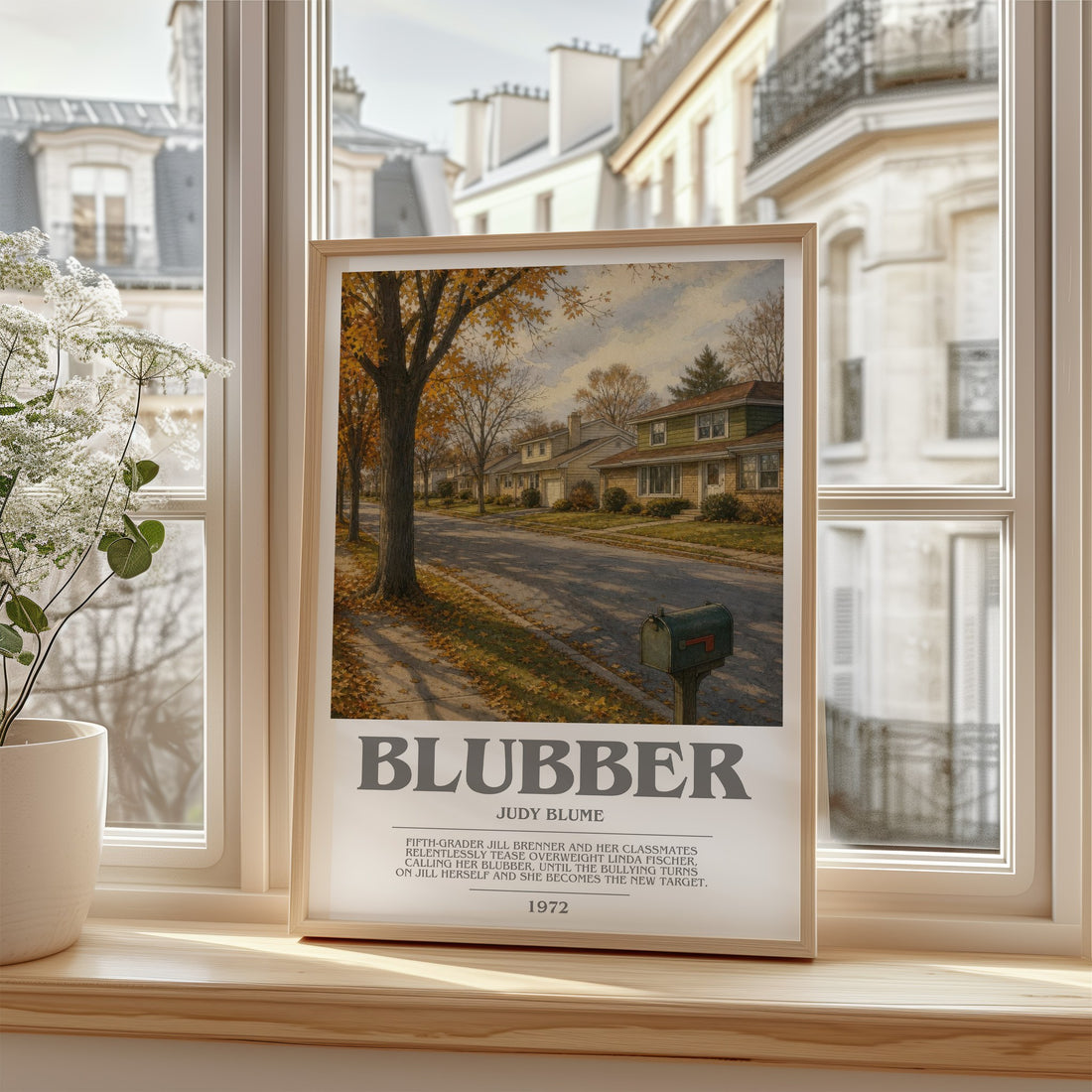 Blubber bookish poster colour and style options – Judy Blume book art