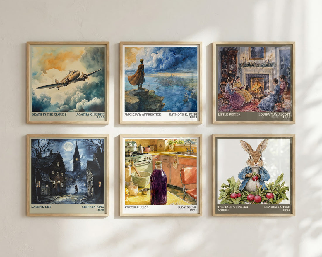 Freckle Juice Literary Art Print by Judy Blume – square print in a six-frame gallery wall