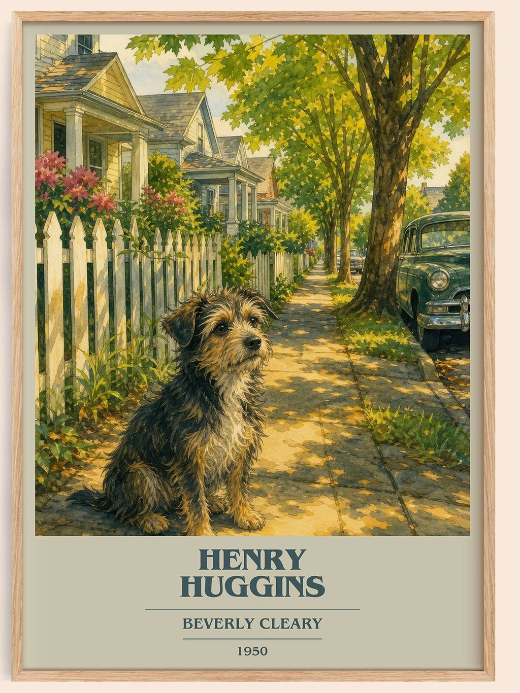 Henry Huggins book cover book poster by Beverly Cleary – framed literary art print