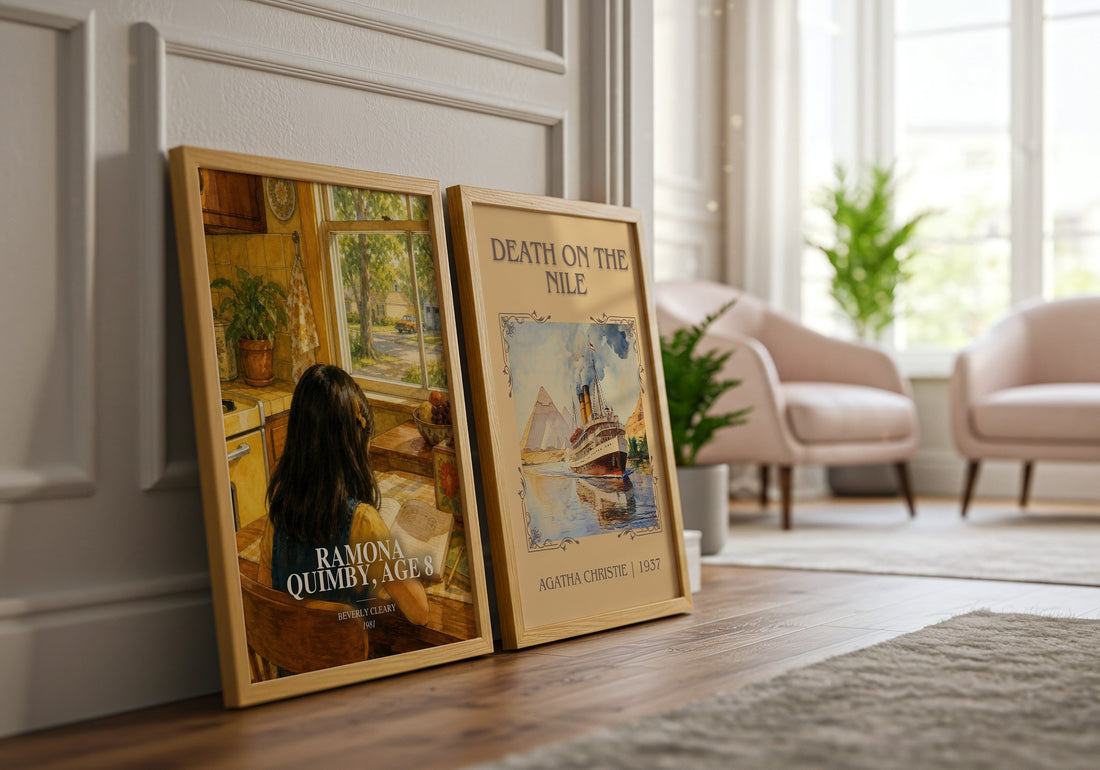 Ramona Quimby, Age 8 watercolour print framed by window – literary home decor