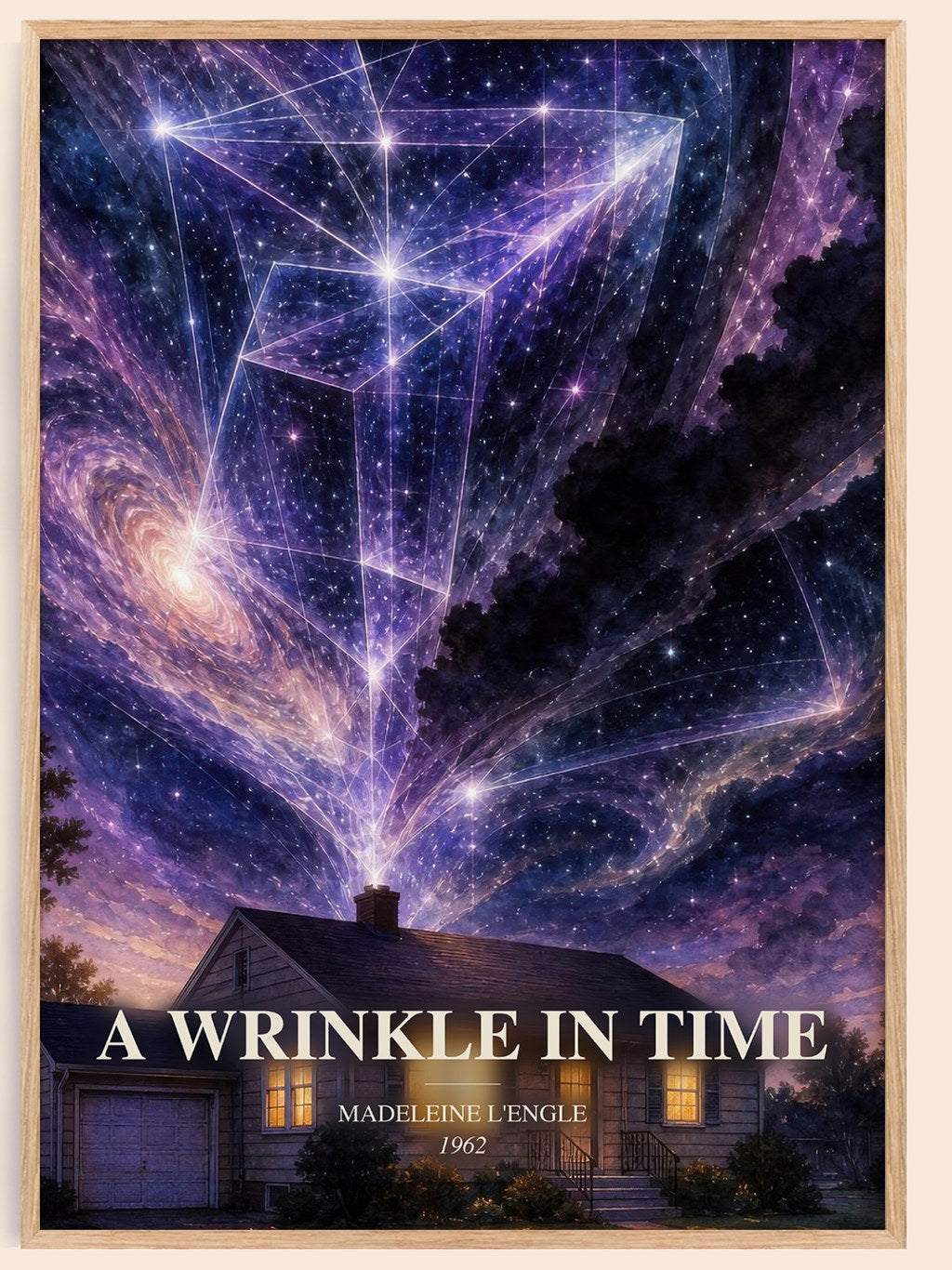 A Wrinkle in Time watercolour book poster by Madeleine L'Engle – framed literary art print