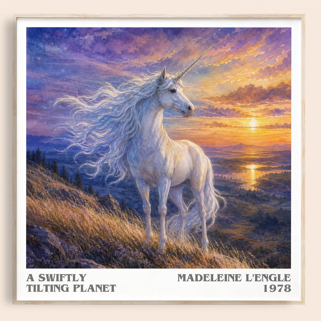 A Swiftly Tilting Planet literary book poster by Madeleine L'Engle – framed literary art print