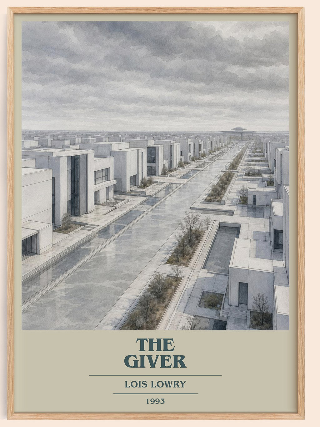 The Giver book cover book poster by Lois Lowry – framed literary art print