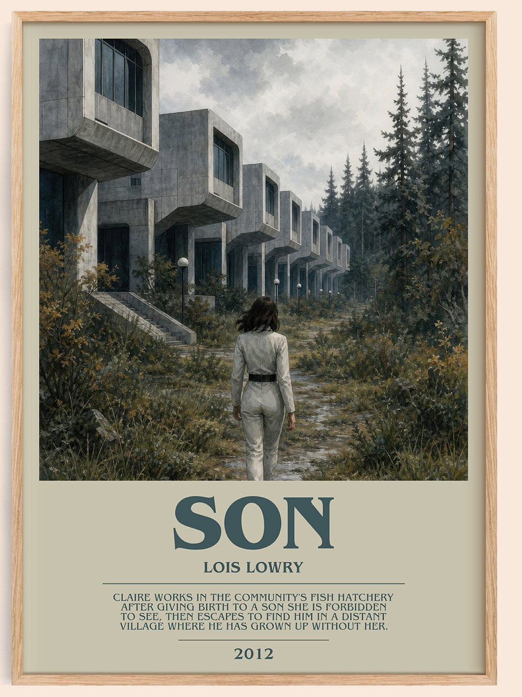 Son bookish book poster by Lois Lowry – framed literary art print