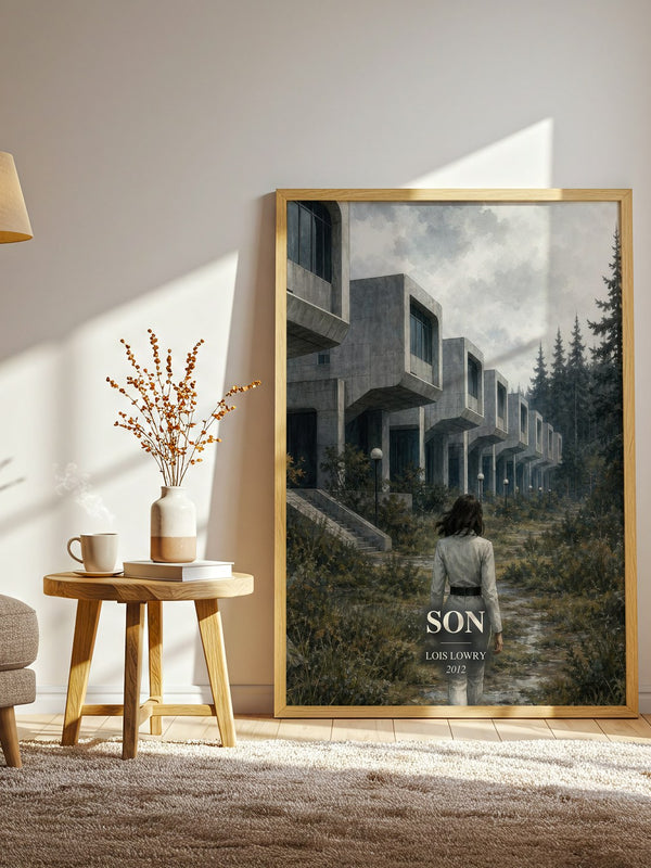 Son watercolour print in frame leaning in hallway – dystopian wall art