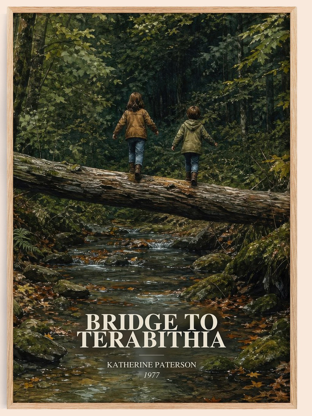 Bridge to Terabithia watercolour book poster by Katherine Paterson – framed literary art print