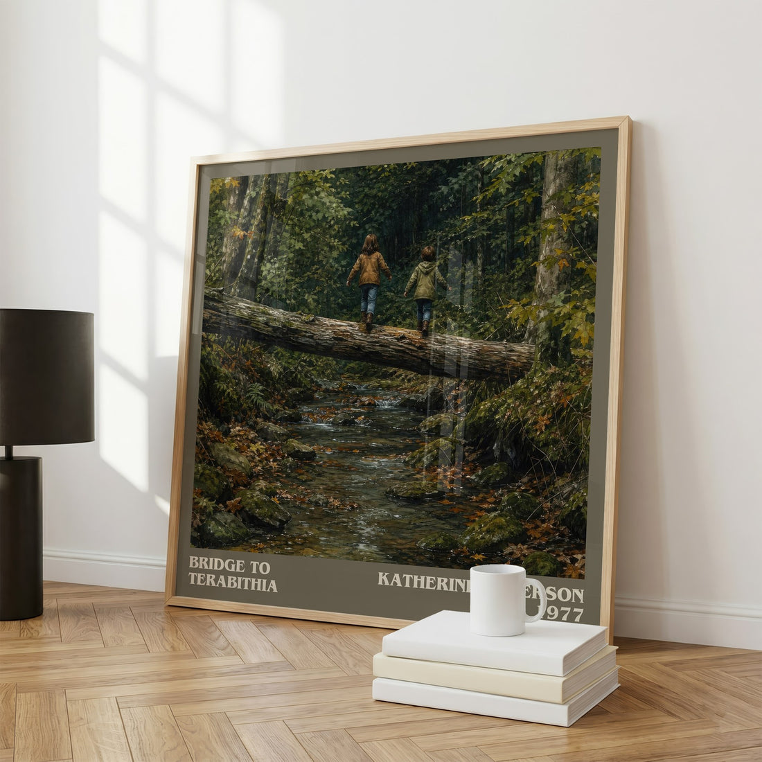 Bridge to Terabithia literary print framed by window – literary home decor