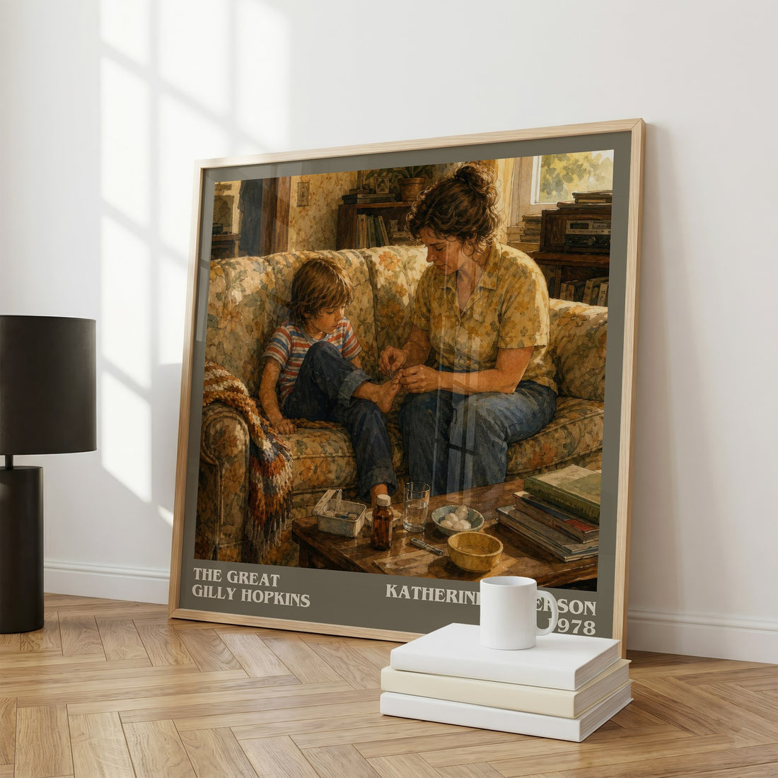 The Great Gilly Hopkins literary print framed by window – literary home decor