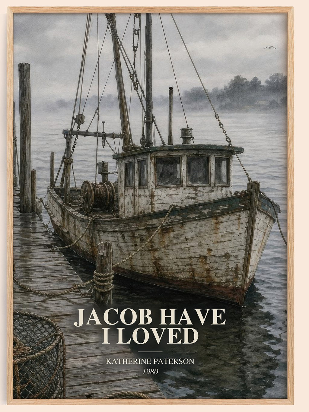 Jacob Have I Loved watercolour book poster by Katherine Paterson – framed literary art print
