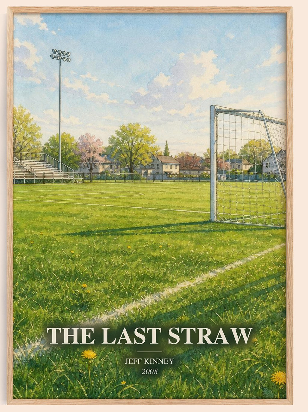 The Last Straw watercolour book poster by Jeff Kinney – framed literary art print