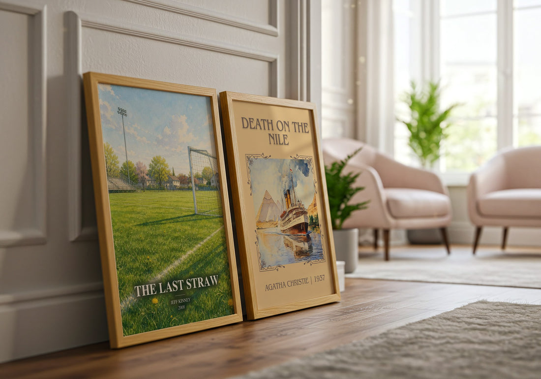 The Last Straw watercolour print framed by window – literary home decor