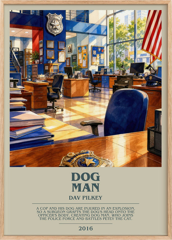 Dog Man Bookish Wall Art by Dav Pilkey