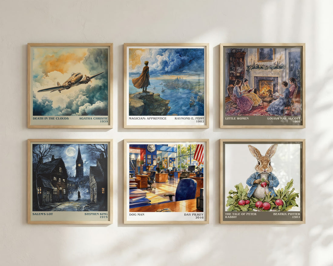 Dog Man Literary Art Print by Dav Pilkey – square print in a six-frame gallery wall