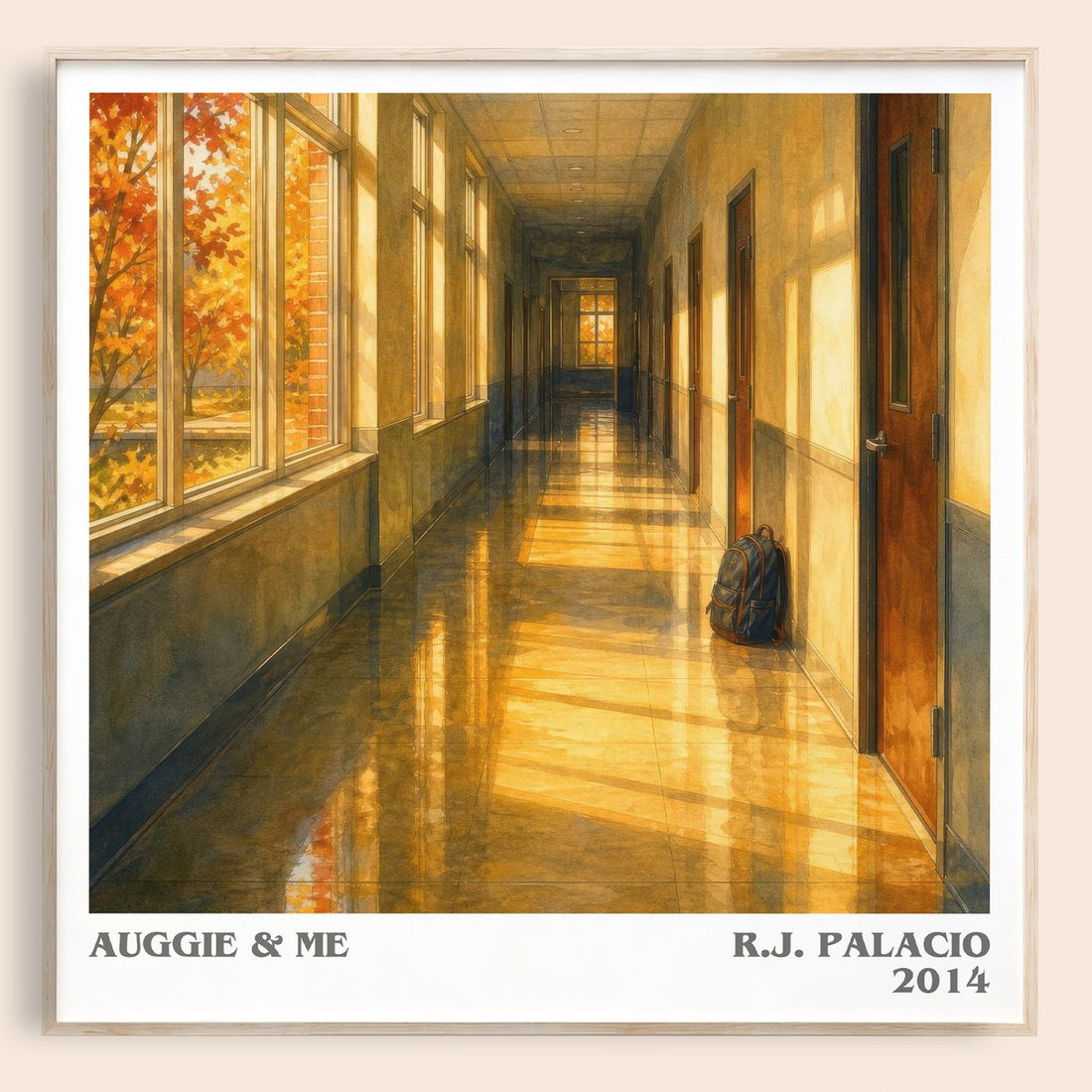 Auggie & Me literary book poster by R.J. Palacio – framed literary art print