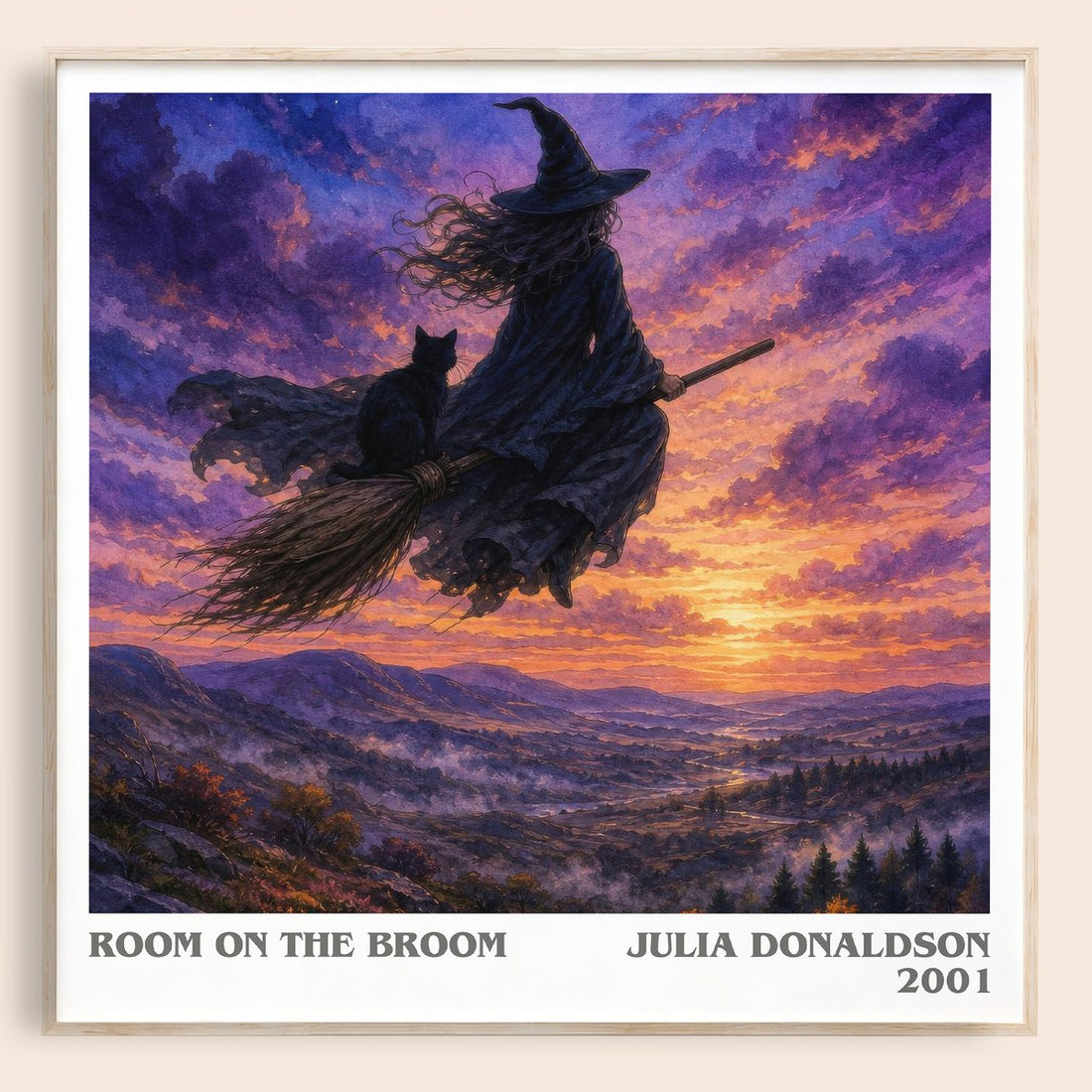 Room on the Broom literary book poster by Julia Donaldson – framed literary art print