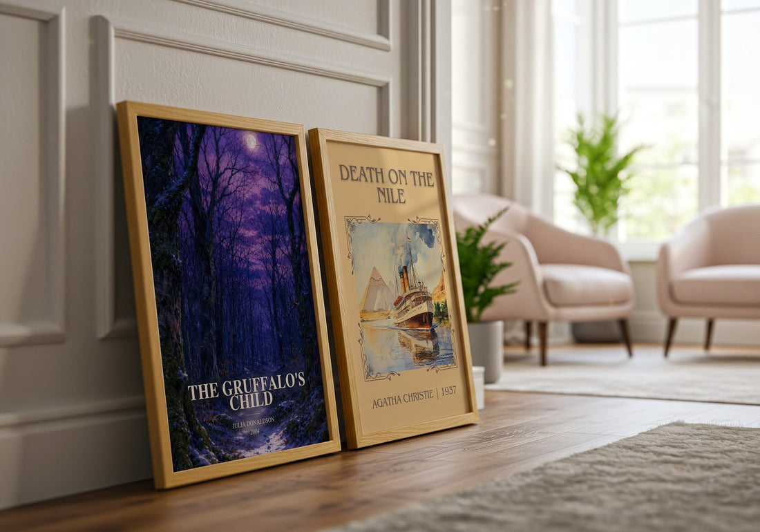 The Gruffalo's Child watercolour print framed by window – literary home decor