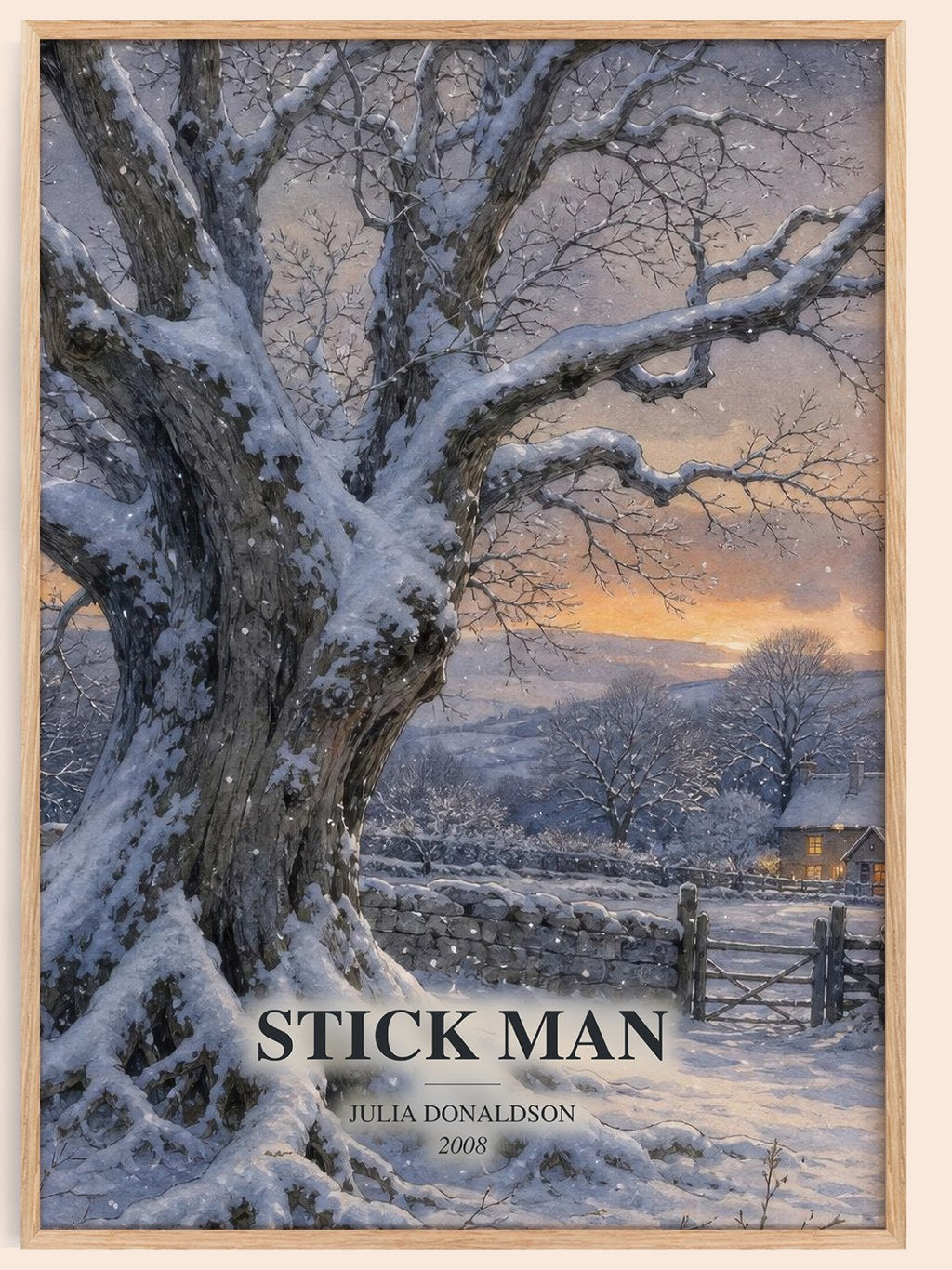 Stick Man watercolour book poster by Julia Donaldson – framed literary art print