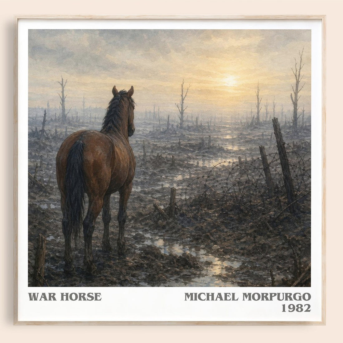 War Horse literary book poster by Michael Morpurgo – framed literary art print