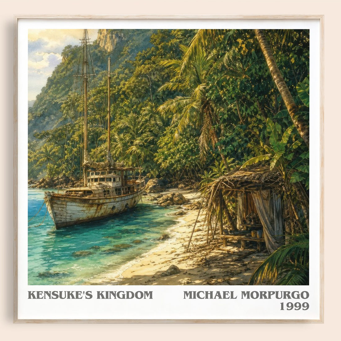 Kensuke's Kingdom literary book poster by Michael Morpurgo – framed literary art print