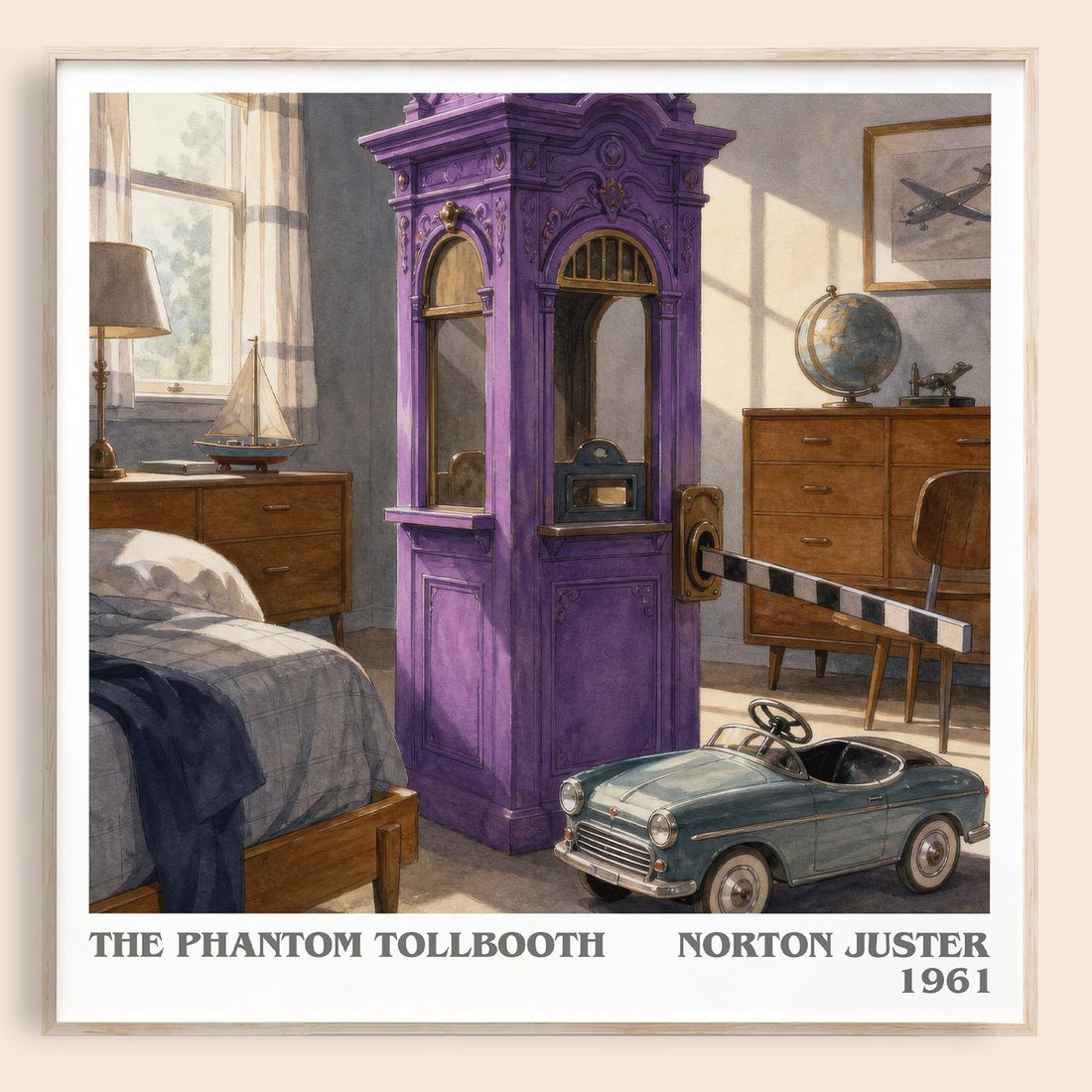 The Phantom Tollbooth literary book poster by Norton Juster – framed literary art print