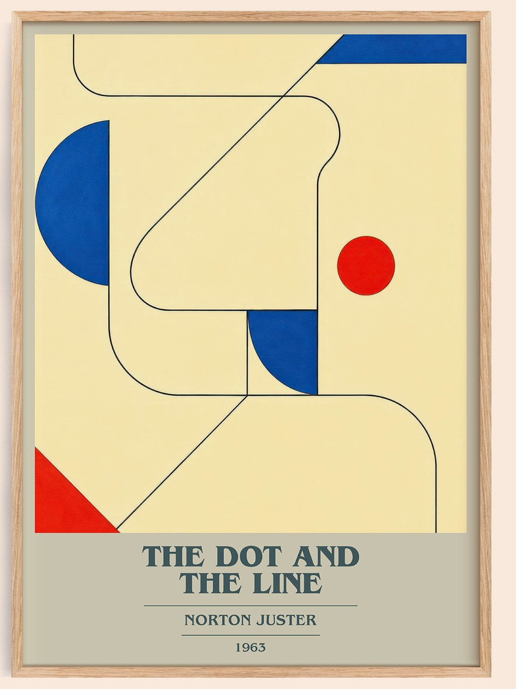 The Dot and the Line book cover book poster by Norton Juster – framed literary art print