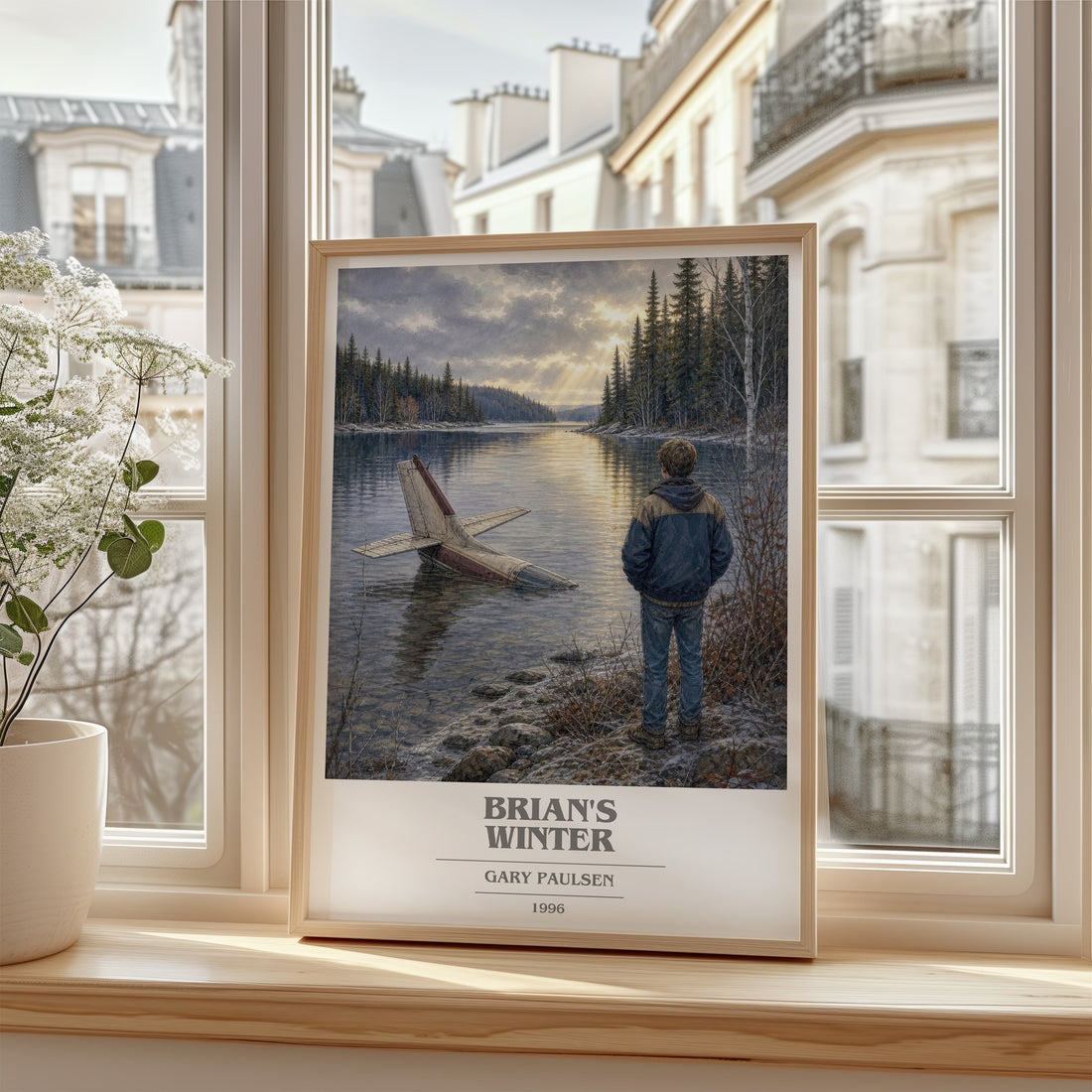 Brian's Winter book cover poster colour and style options – Gary Paulsen book art