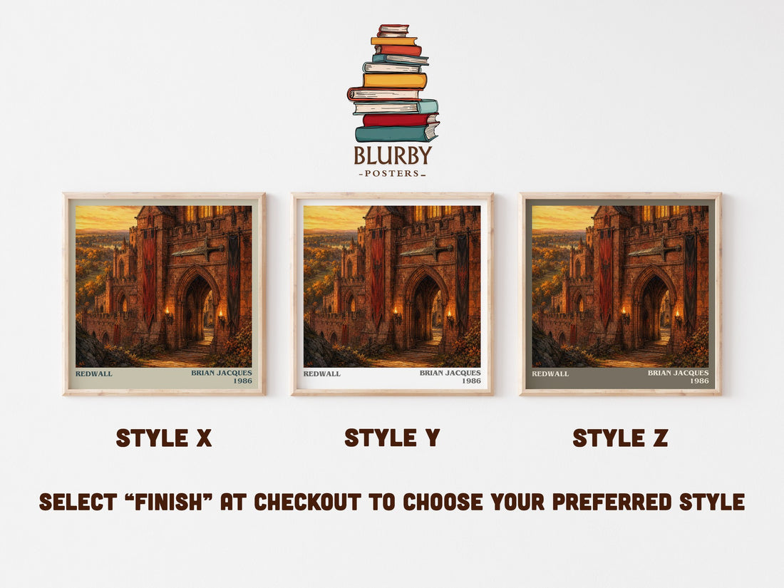 Redwall literary print in frame leaning in hallway – fantasy wall art (mockup)