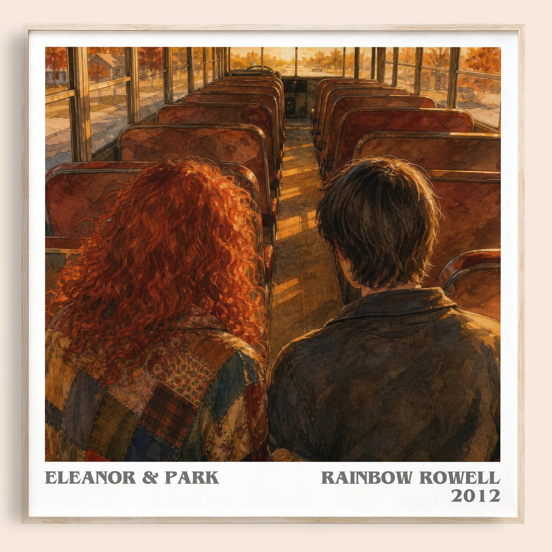 Eleanor & Park literary book poster by Rainbow Rowell – framed literary art print