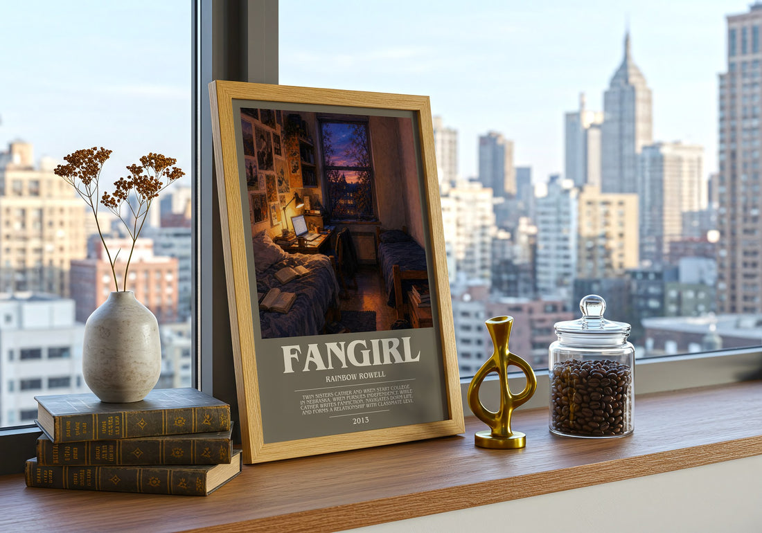 Fangirl bookish print framed by window – literary home decor