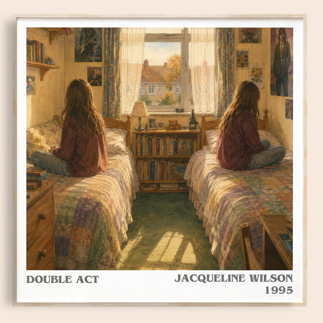 Double Act literary book poster by Jacqueline Wilson – framed literary art print