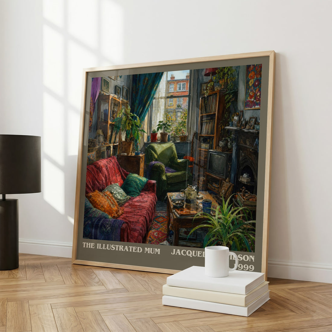 The Illustrated Mum literary print framed by window – literary home decor