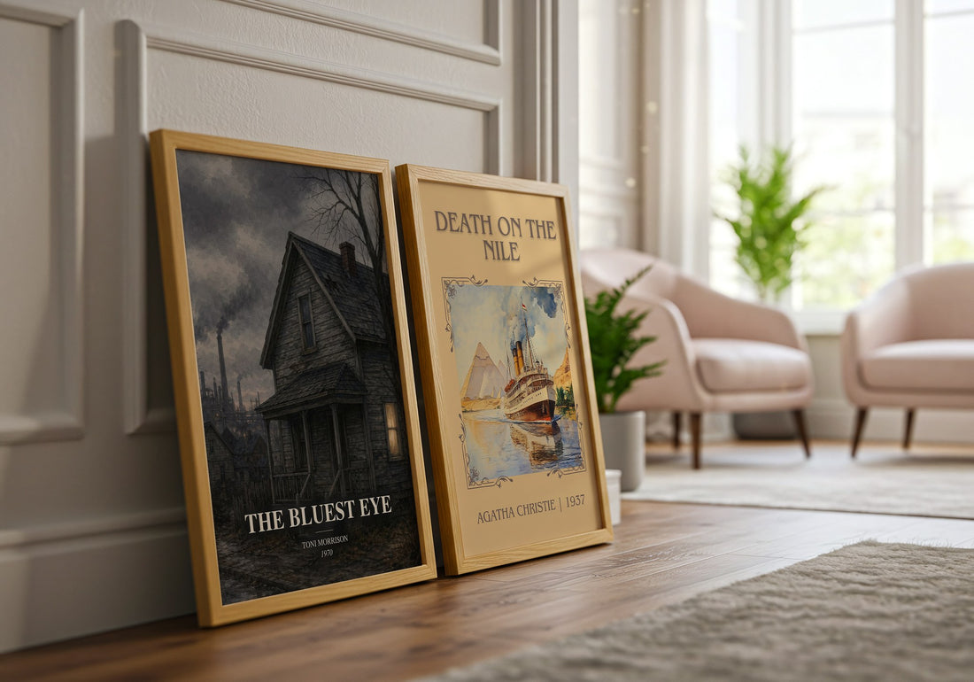 The Bluest Eye watercolour print framed by window – literary home decor