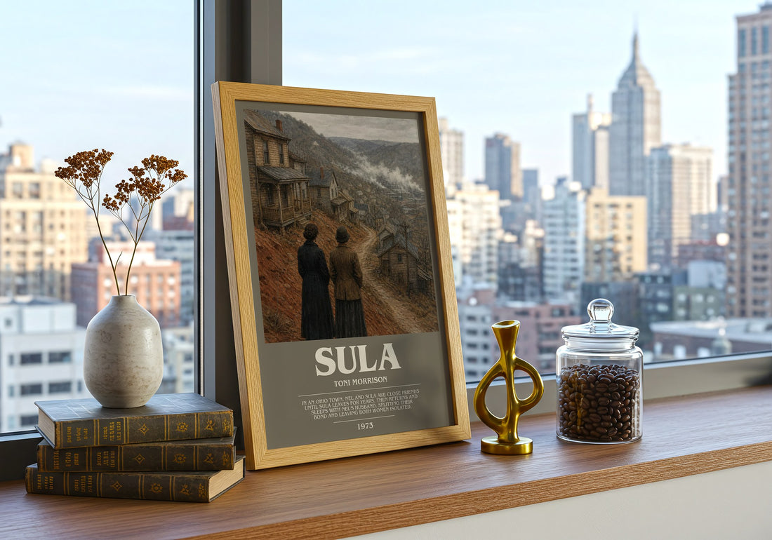 Sula bookish print framed by window – literary home decor