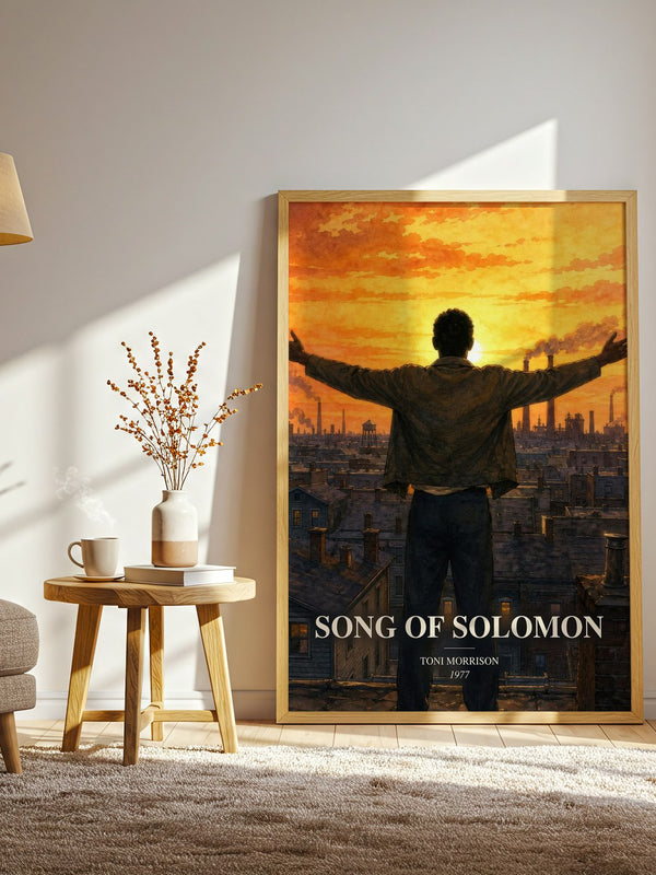 Song of Solomon watercolour print in frame leaning in hallway – literary fiction wall art