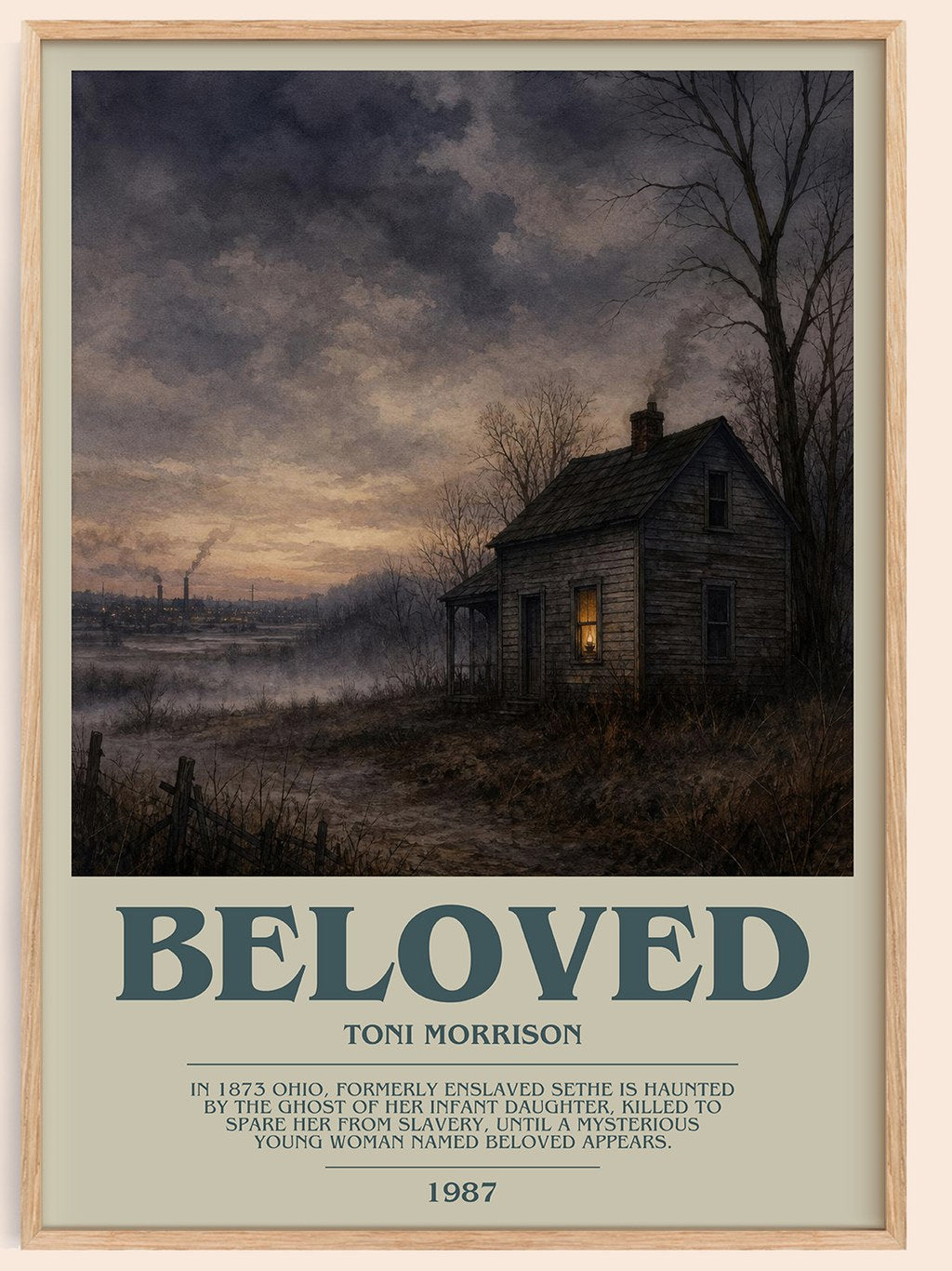 Beloved bookish book poster by Toni Morrison – framed literary art print