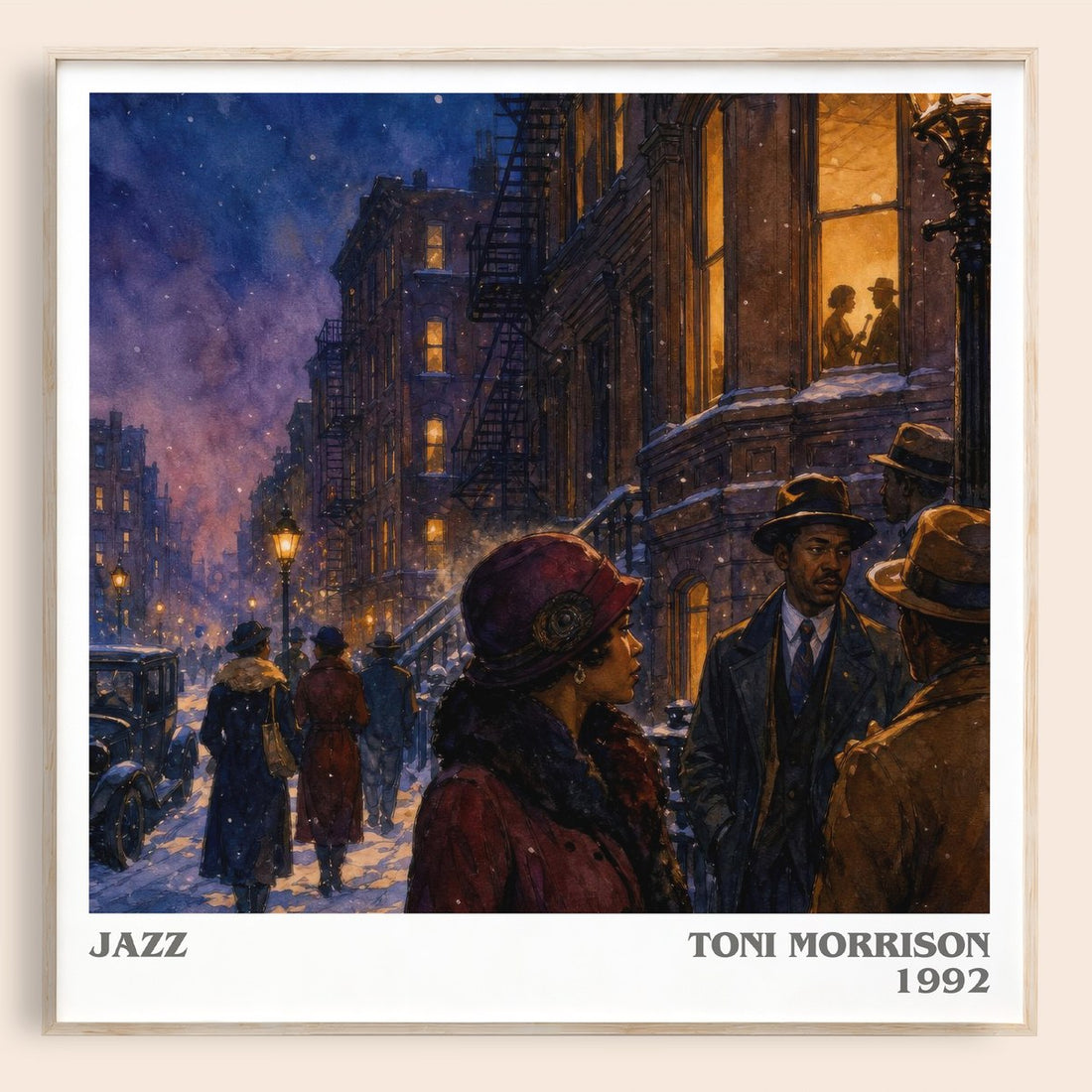 Jazz literary book poster by Toni Morrison – framed literary art print